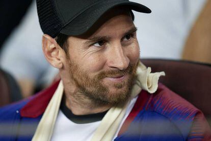 Messi, nesta quarta-feira, no Camp Nou.