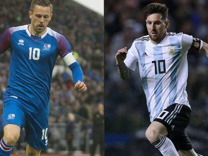 Sigurdsson, a estrela da Islândia, e Messi.