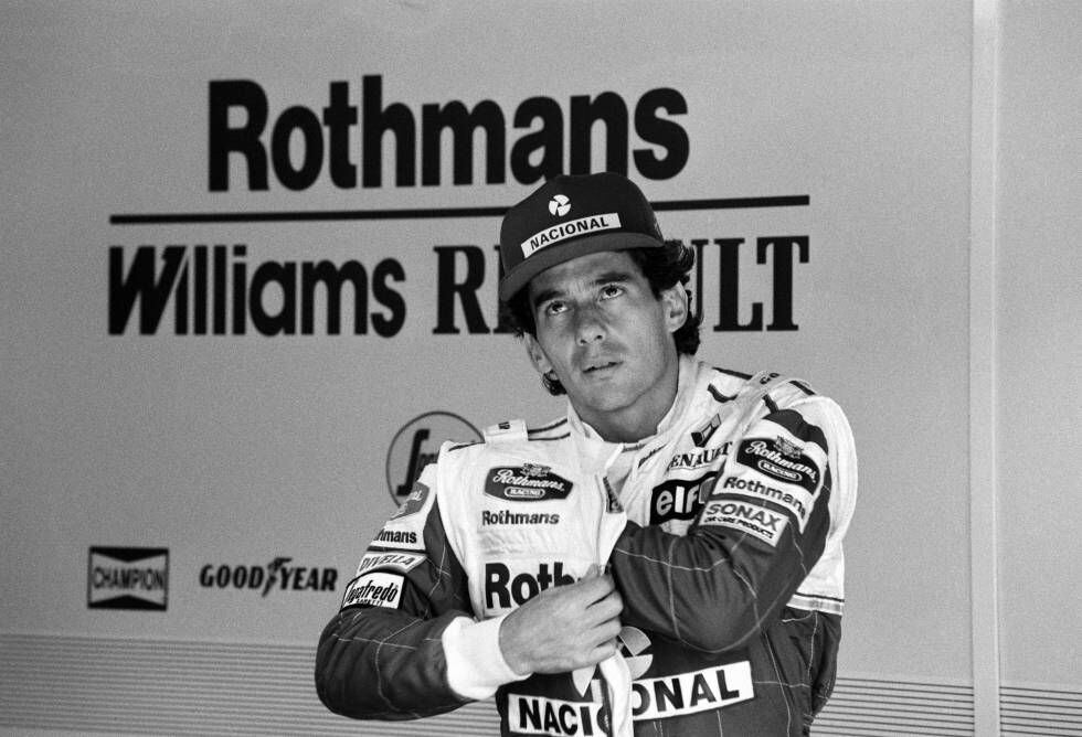 Ayrton Senna durante a etapa de classificação no sábado, 30 de abril de 1994. Nesse dia o austríaco Roland Ratzenberger perdeu a vida. O mesmo aconteceria com Senna no dia seguinte.