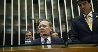 Renan na sessão conjunta do Congresso.