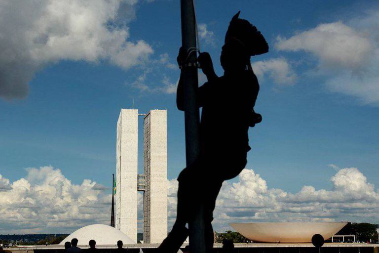 Indígenas em protesto em Brasília no final do mês passado.