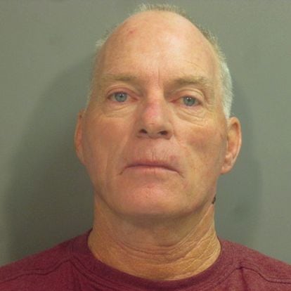 Police mugshot of Richard Barnett, 60, of Gravette, Arkansas who was arrested in Little Rock, Arkansas, January 8, 2021, on multiple criminal charges for his role in storming the Capitol building in Washington earlier in the week.  Washington County police/Handout via REUTERS   ATTENTION EDITORS - THIS IMAGE HAS BEEN SUPPLIED BY A THIRD PARTY.