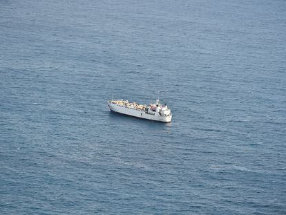 O cargueiro ‘Karim Allah’ perto de Cartagena (sul da Espanha), em 25 de fevereiro.