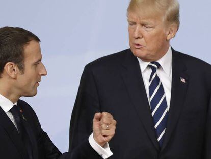 Emmanuel Macron e Donald Trump no G-20 de Hamburgo.