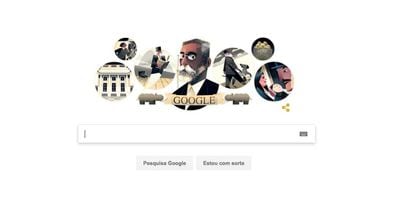 Doodle em homenagem ao escritor brasileiro Machado de Assis.