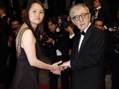 Woody Allen e Soon-Yi Previn em Cannes.