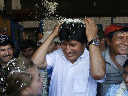 Evo Morales, depois de votar em Chapare.