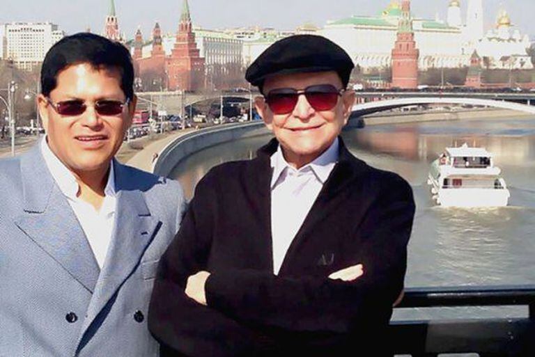 Andrés Heredia e Olacyr de Moraes, em Moscou.