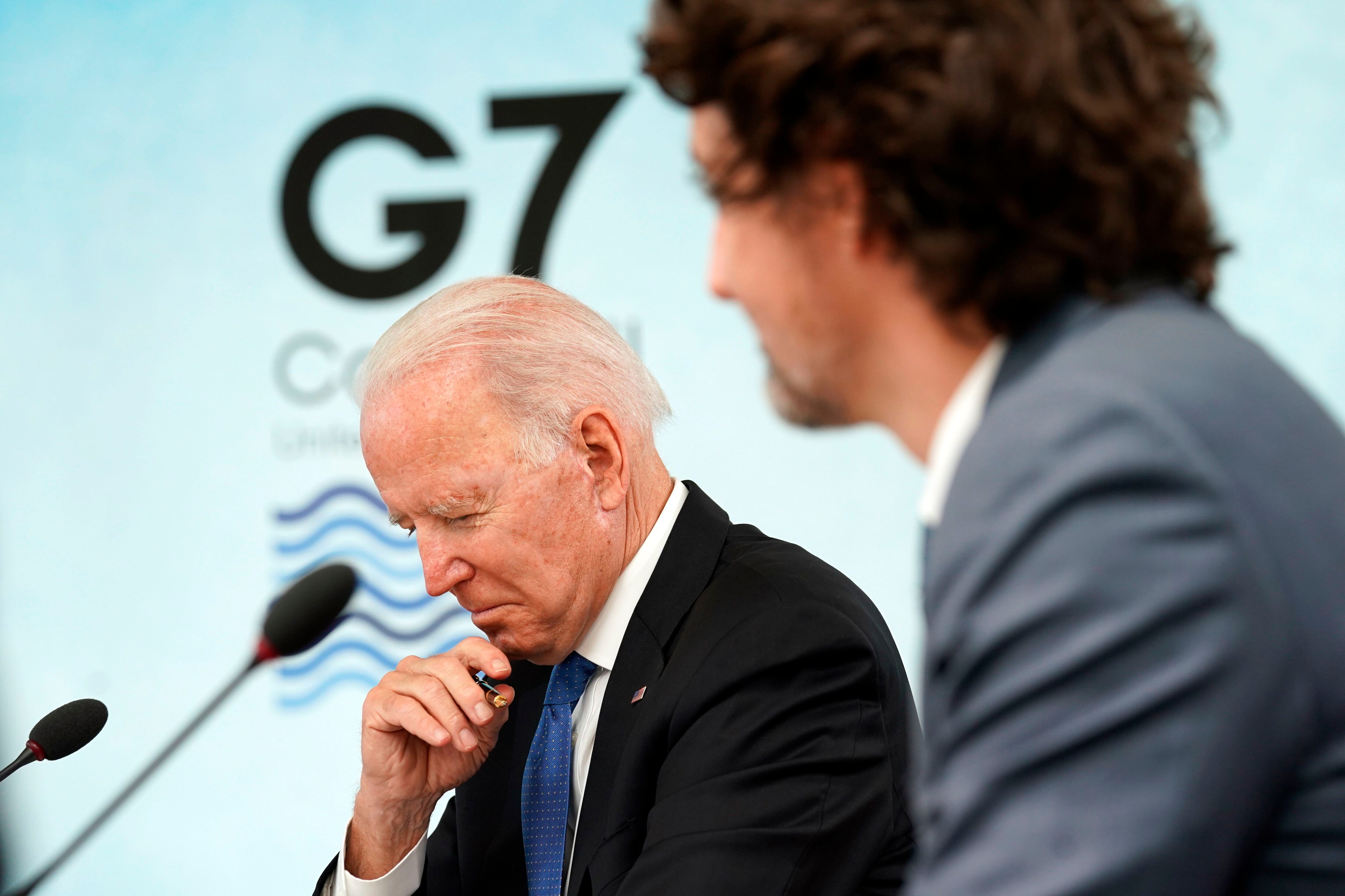 Joe Biden na cúpula do G-7 realizada neste fim de semana na Cornualha (Reino Unido). 