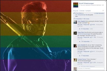 Página de Arnold Schwarzenegger no Facebook.