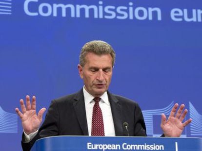 O comissário europeu de energia, Günther Oettinger, em Bruxelas.