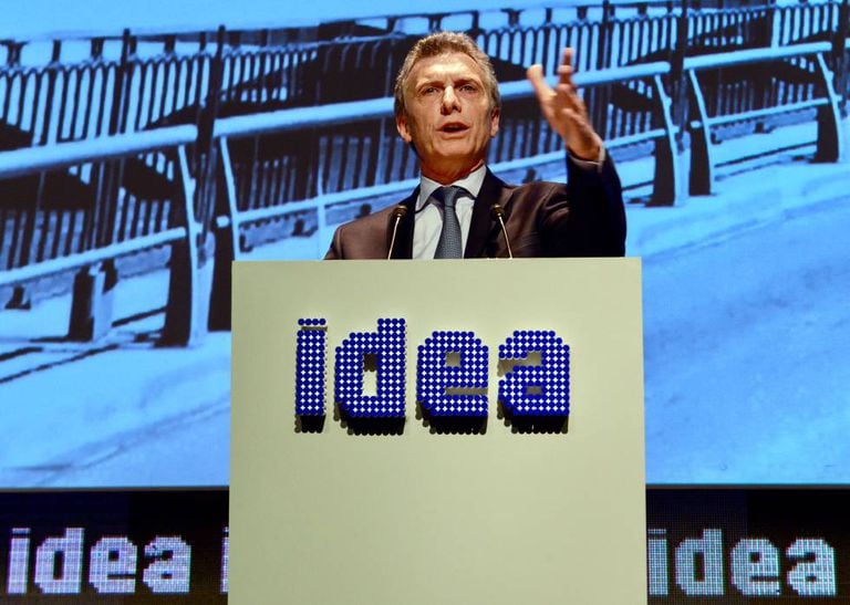O presidente Mauricio Macri durante seu discurso.
