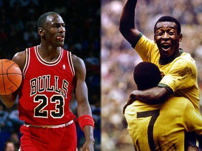 Michael Jordan e Pelé, os dois maiores atletas da história.
