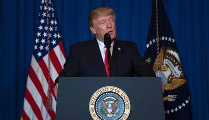 Trump, nesta quinta-feira, ao anunciar o ataque a uma base aérea síria