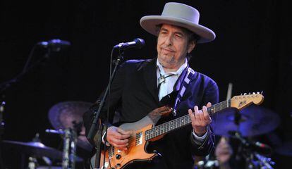Bob Dylan, em julho de 2012 em festival na Fran&ccedil;a.