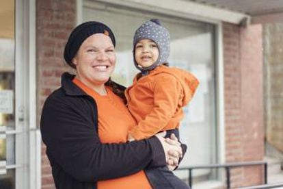 Dana e sua filha, em Lebanon (Kansas).