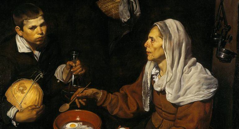 Velha Fritando Ovos, quadro de Diego Velázquez de 1618.