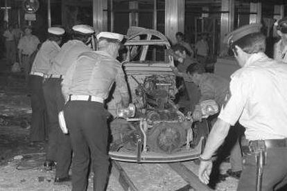 O bar El Parnasillo, em Madri, depois do atentado de 1979.