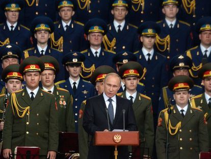 Putin nesta terça-feira em uma feira militar em Kubinka, nos arredores de Moscou.
