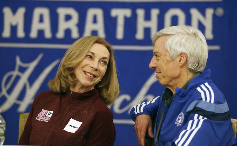 Kathrine Switzer com Ben Beach, em Boston.