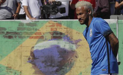 Neymar, durante um torneio de exibição no Brasil.