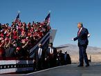 (FILES) In this file photo US President Donald Trump arrives for a Make America Great Again rally at Laughlin/Bullhead International Airport October 28, 2020, in Bullhead City, Arizona. - Donald Trump -- who finds himself more and more isolated, with his quixotic quest to overturn Joe Biden's election victory squashed at every turn -- is openly musing about a second run at the US presidency in 2024. "It's been an amazing four years. We are trying to do another four years. Otherwise, I'll see you in four years," he told guests at a White House Christmas party on December 1, 2020. (Photo by Brendan Smialowski / AFP)