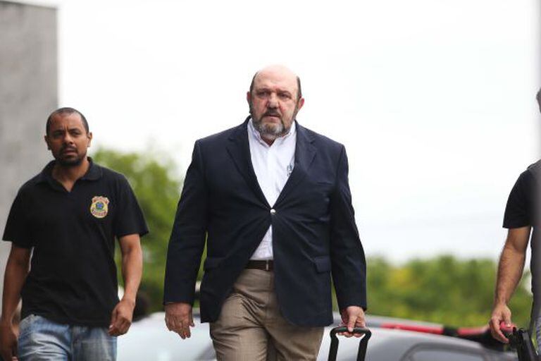 Ricardo Pessoa chega à sede da PF em novembro, quando foi preso.