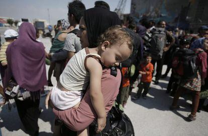 Refugiados, a maioria da Síria, na Grécia.