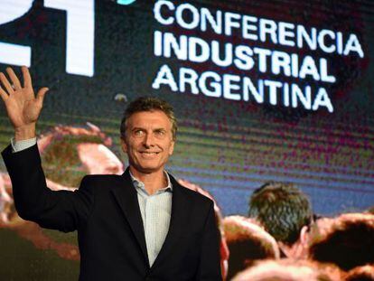 Mauricio Macri, presidente da Argentina, na segunda-feira durante a conferência anual da indústria do seu país.