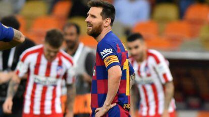 Messi lamenta a derrota contra o Atlético.