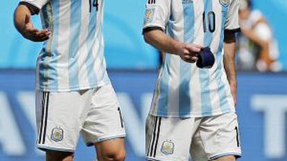 Messi e Mascherano falam ante Bélgica.