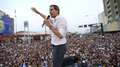Juan Guaidó, no sábado, em um ato com simpatizantes em Maracaibo