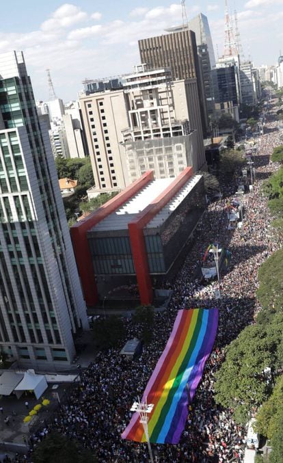 Imagem aérea da av. Paulista em 2017.