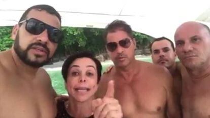 A deputada Cristiane Brasil se defende em vídeo gravado em lancha.