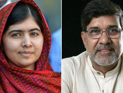 A ativista paquistanesa Malala Yousafzai e o indiano Kailash Satyarthi. / Foto: AFP | Vídeo: Reuters