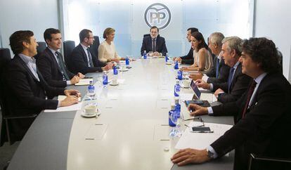 Mariano Rajoy, durante uma reunião do Comitê de Direção do PP.
