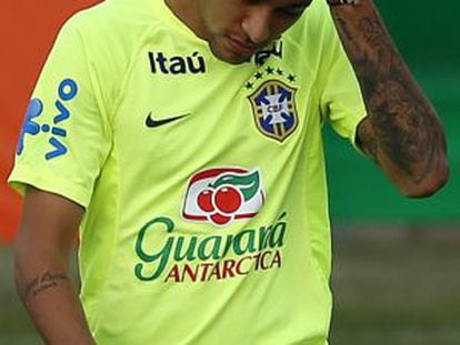 Neymar, durante o treino de sexta-feira.