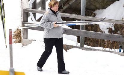 Angela Merkel, em uma estação de esqui, no último Natal.