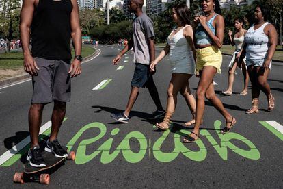 Rua fechada para o tr&acirc;nsito no Rio. 