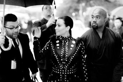 Kim Kardashian e Kanye West em Nova York.