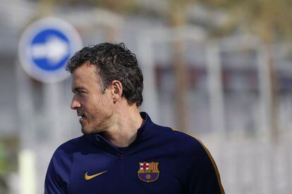 Luis Enrique, na Cidade Esportiva do Barcelona.