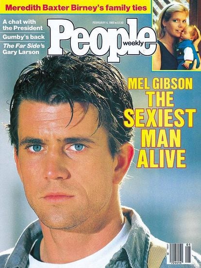Mel Gibson, o primeiro homem mais sexy do mundo para a revista 'People' em 1985.