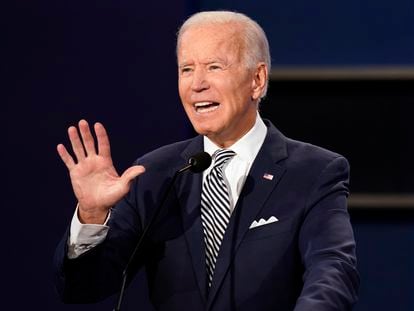 Joe Biden, candidato democrata à presidência dos EUA, nesta terça-feira.