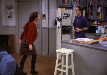 Julia Louis-Dreyfus e Jerry Seinfeld em um cena de ‘Seinfeld’. 