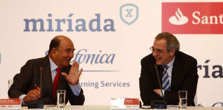 Emilo Botín e César Alierta, no Rio de Janeiro
