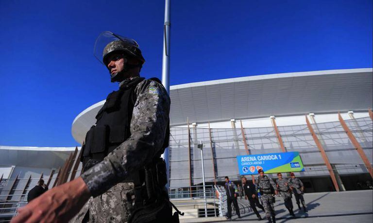 Integrante da Força Nacional em instalação Olímpica no Rio.