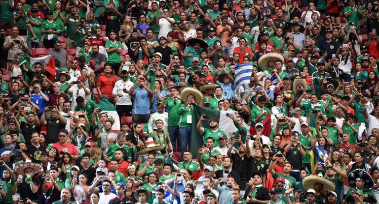 A torcida mexicana durante um jogo da Copa América