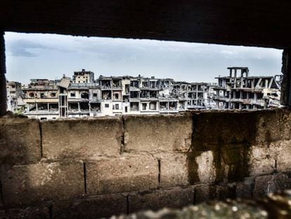 Vistas sobre um dos bairros de Raqa (Síria).