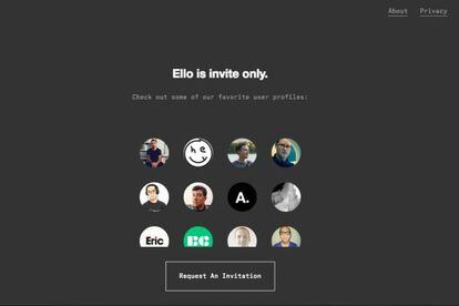 Ello por dentro: você precisa de um convite para entrar na rede social.