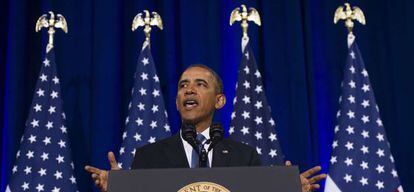 Barack Obama durante a coletiva de imprensa sobre a NSA.
